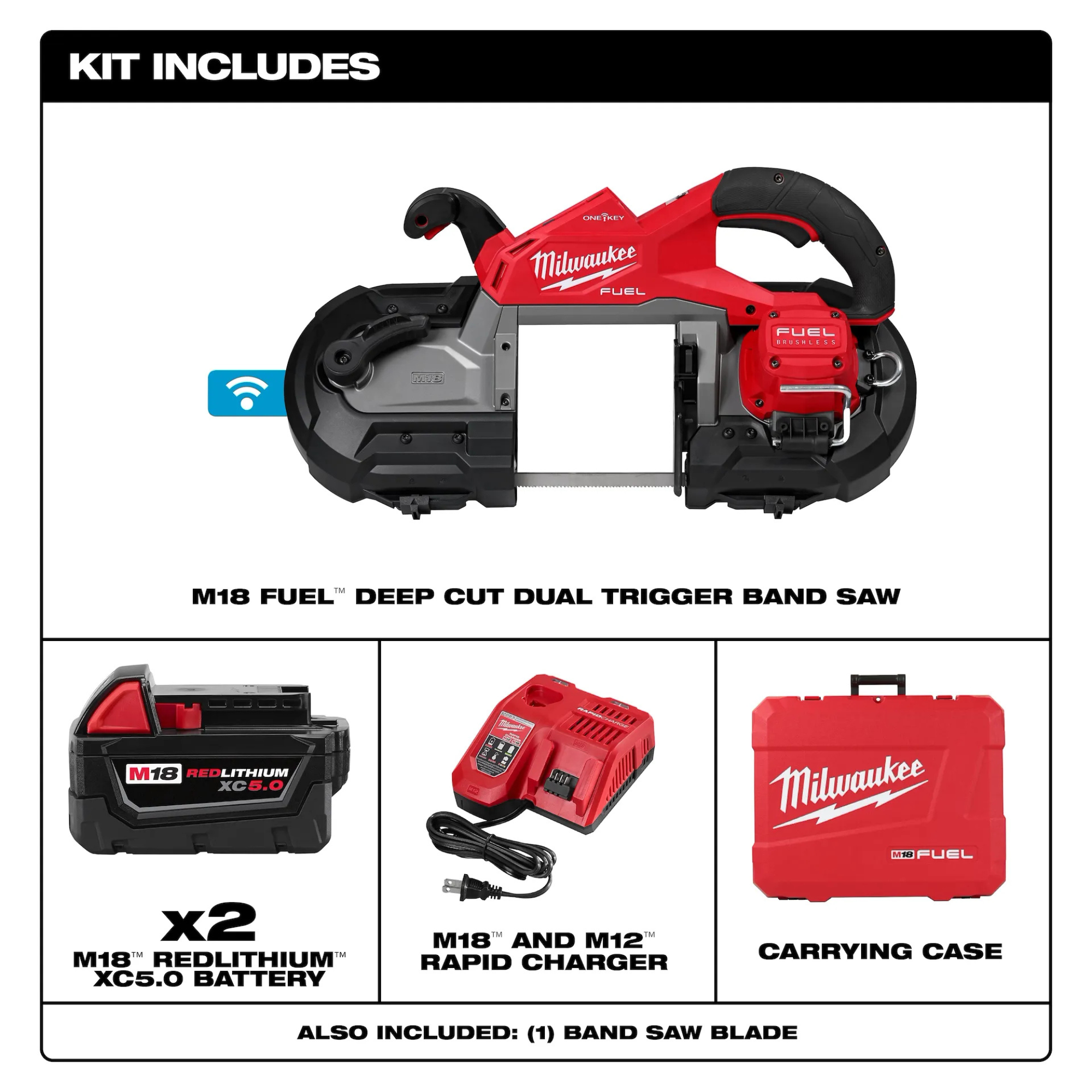 Milwaukee M18 FUEL Dual Trigger Deep Cut Band Saw Kit from Columbia Safety